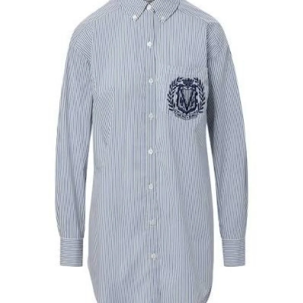 Veronica Beard Blue Striped Lloys Button Down With Cresr - Picture 6 of 7